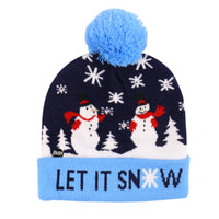 HKM-245587 Illuminated Knitted Christmas Hat with Integrated LED Lights for Adults and Kids