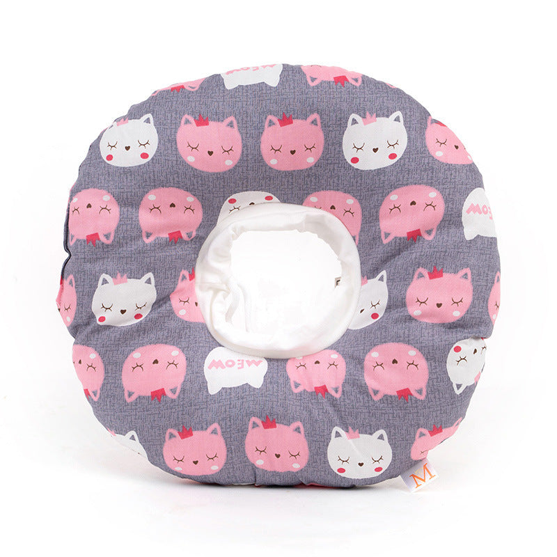 HKM-245843 Soft Adjustable Elizabethan Headgear Collar for Cats and Dogs - Comfortable Multi-Functional Pet Neck Support