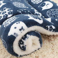 HKM-245907 Cozy Flannel Padded Pet Mat – Warm and Comfortable Dog Cushion in Various Fun Designs