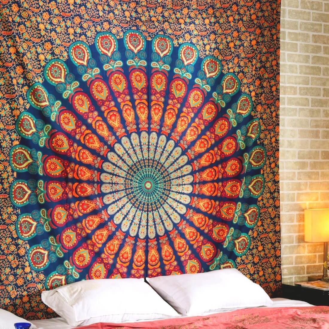 HKM-245907 Mandala Printed Polyester Wall Tapestry for Home Decor