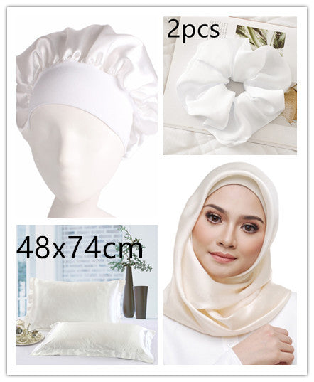 HKM-246035 Silk-like Luxury Square Cushion Cover in White, Metallic Silver, Princess Pink, and Navy - 40x40cm