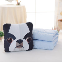 HKM-246099 Shiba Inu Plush Doll Pillow and Two-in-One Air Conditioning Quilt Set