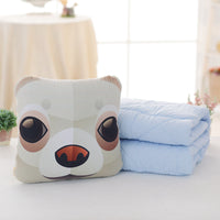HKM-246099 Shiba Inu Plush Doll Pillow and Two-in-One Air Conditioning Quilt Set