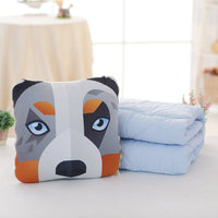 HKM-246099 Shiba Inu Plush Doll Pillow and Two-in-One Air Conditioning Quilt Set