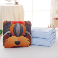 HKM-246099 Shiba Inu Plush Doll Pillow and Two-in-One Air Conditioning Quilt Set
