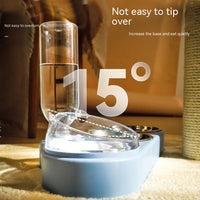 HKM-246163 Automatic Water Dispenser Cat Food Bowl with Dual Cat Ear Design, Food Grade Plastic and Stainless Steel, Perfect for Small and Medium Pets