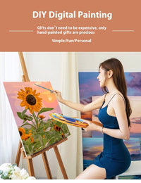 HKM-246227 Sunflower Vase Digital Oil Painting DIY Kit - Modern 40x50 Canvas Decor