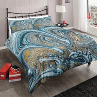 HKM-246291 Gilt Marble Three-Piece Bedding Set with Floral Design in Multiple Sizes
