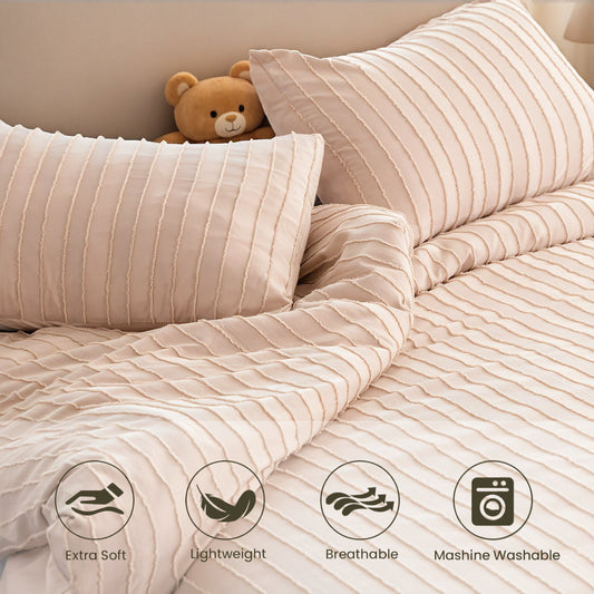 HKM-246291 Microfiber Polyester 3-Piece Quilt Cover Set with Pillowcases