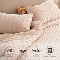 HKM-246291 Microfiber Polyester 3-Piece Quilt Cover Set with Pillowcases