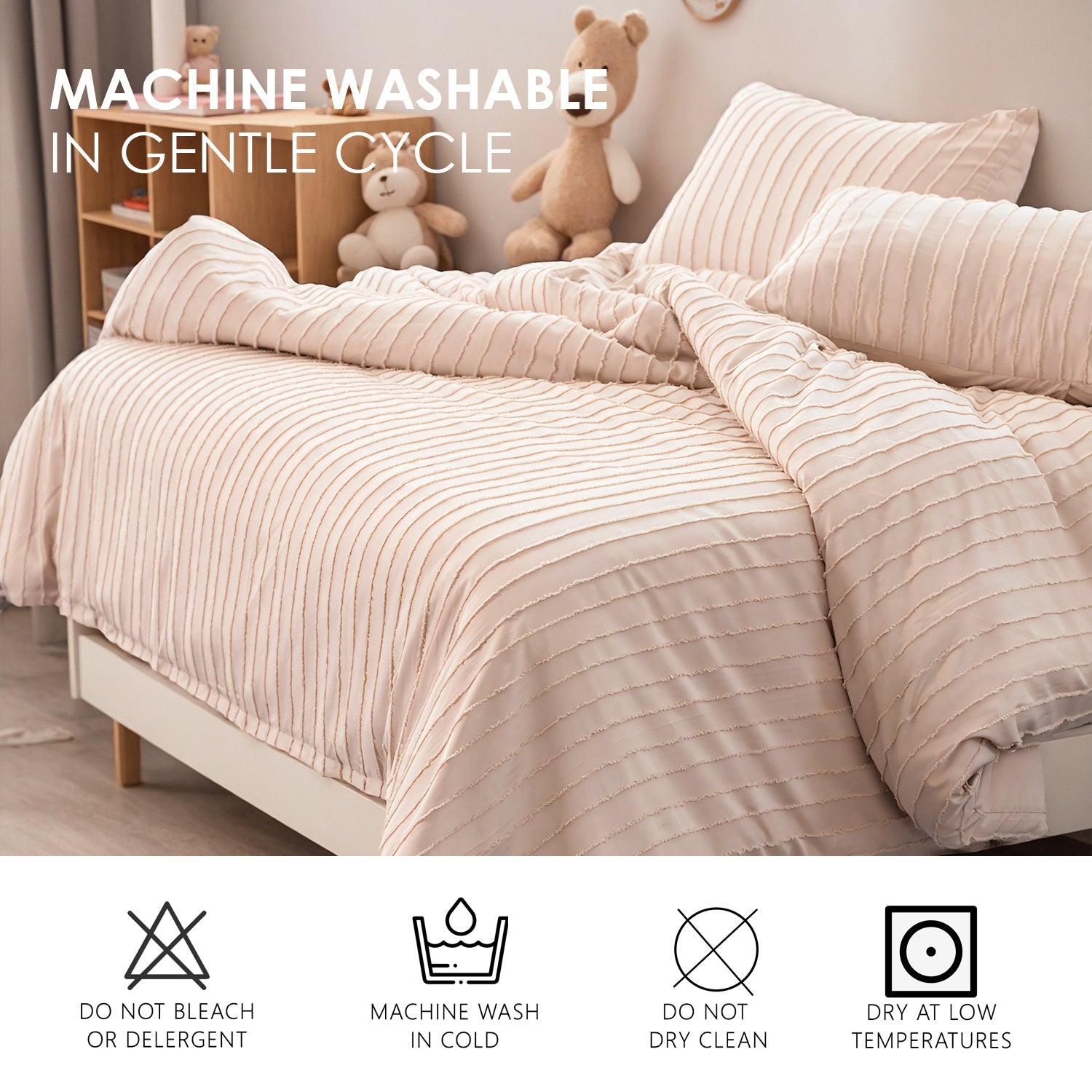 HKM-246291 Microfiber Polyester 3-Piece Quilt Cover Set with Pillowcases