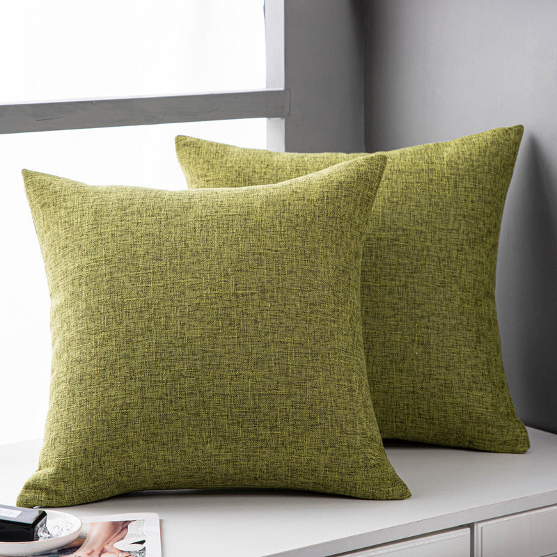 HKM-246419 Solid Color Plain Linen Pillow Cover for Living Room