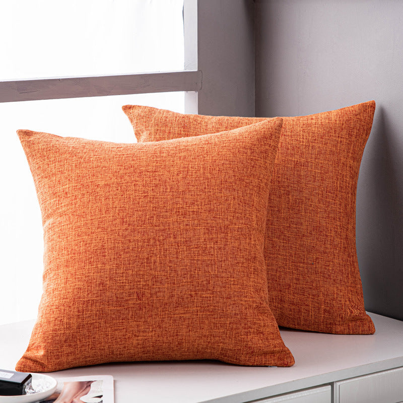 HKM-246419 Solid Color Plain Linen Pillow Cover for Living Room