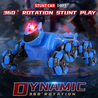 HKM-246547 Transformable Eight-Wheel RC Stunt Car with Hill-Climbing Drive and Lights