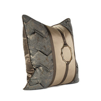 HKM-246675 Elegant Chinese Style Copper Ring Ornament Pillowcase - 45x45cm Precision Jacquard Design