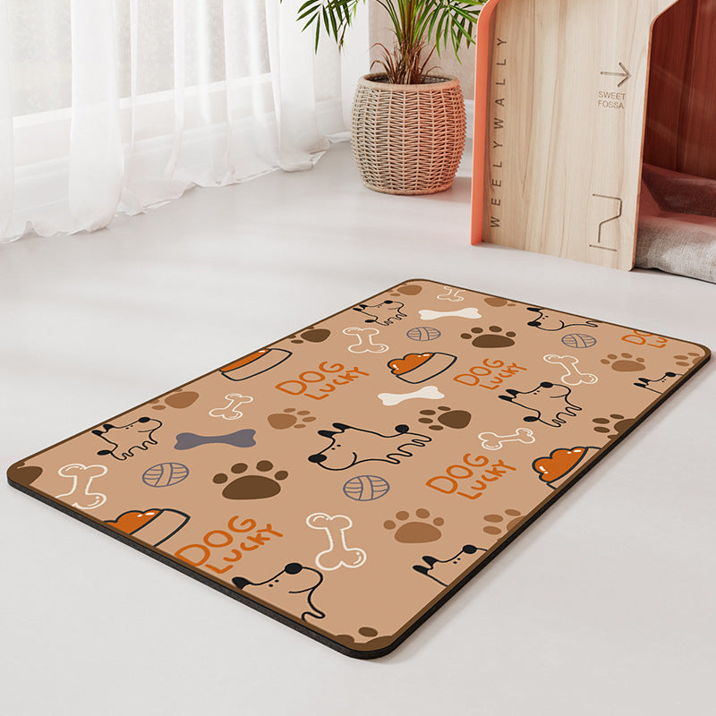 HKM-246675 Pet Diatom Ooze Floor Mat Dogs And Cats Eating Mat Spill-proof Waterproof Quick-drying Placemat