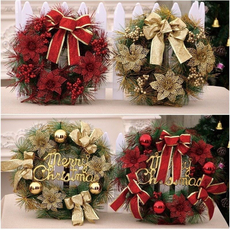 HKM-246739 Multicolor Christmas Ornament Garland - Plastic & Foam, 30cm and 40cm Options
