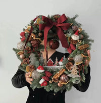 HKM-246739 Multicolor Christmas Ornament Garland - Plastic & Foam, 30cm and 40cm Options
