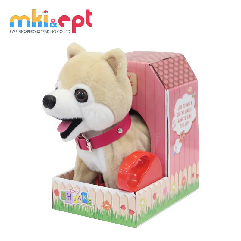 Electric Mini Plush Walking Dog Toy with Music for Kids, Height 11CM-30CM, Ages 2-7