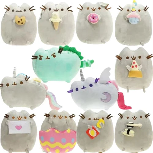 KTX-247123 Kawaii Plush Cat Toy - Donut, Ice Cream, Sushi & Snack Designs, Soft Stuffed Doll (15-18cm)