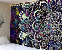 HKM-247123 Mandala Series Printed Polyester Tapestry Wall Hanging - Versatile Blanket for Living Room, Bedroom, and Outdoor Use