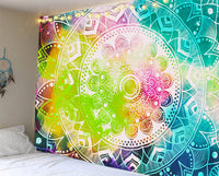 HKM-247123 Mandala Series Printed Polyester Tapestry Wall Hanging - Versatile Blanket for Living Room, Bedroom, and Outdoor Use