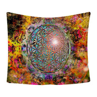 HKM-247123 Mandala Series Printed Polyester Tapestry Wall Hanging - Versatile Blanket for Living Room, Bedroom, and Outdoor Use