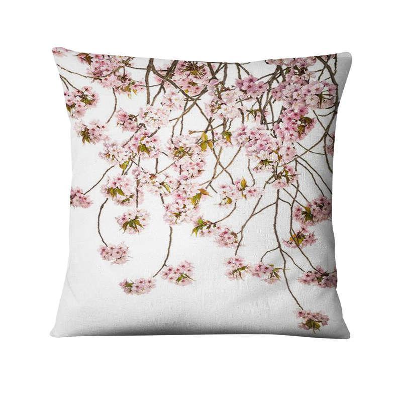HKM-247507 Floral Green Plant Cushion Cover | 45x45cm American Country Style Pillowcase