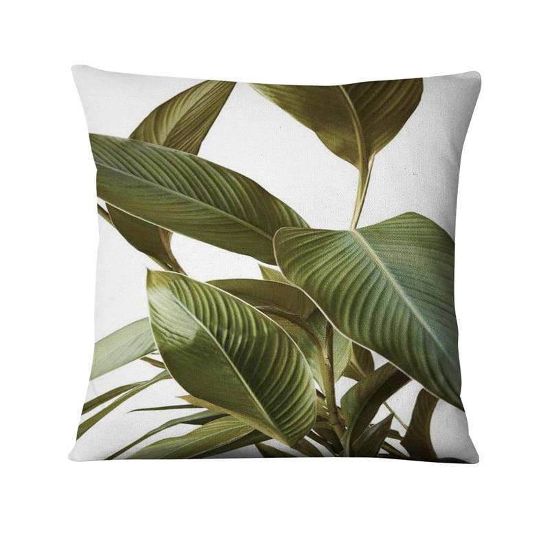 HKM-247507 Floral Green Plant Cushion Cover | 45x45cm American Country Style Pillowcase