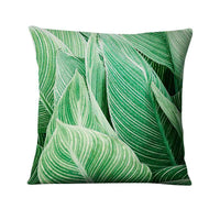 HKM-247507 Floral Green Plant Cushion Cover | 45x45cm American Country Style Pillowcase