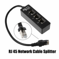 HKM-247635 1 to 3 Socket RJ45 Ethernet Network Splitter with Gold-Plated Needle Core and Thicken PCB Board