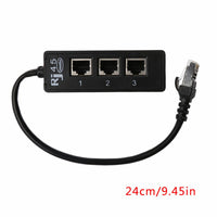 HKM-247635 1 to 3 Socket RJ45 Ethernet Network Splitter with Gold-Plated Needle Core and Thicken PCB Board