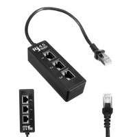 HKM-247635 1 to 3 Socket RJ45 Ethernet Network Splitter with Gold-Plated Needle Core and Thicken PCB Board