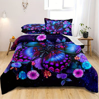 HKM-247763 Three-Piece Cartoon Anime Mushroom House Bedding Set with Bed Sheet and Pillowcases