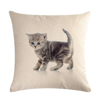 HKM-247827 Cute Cat Hug Pillowcase – Soft Linen Fabric, 45cm x 45cm, No Pillow Core Included