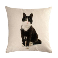 HKM-247827 Cute Cat Hug Pillowcase – Soft Linen Fabric, 45cm x 45cm, No Pillow Core Included