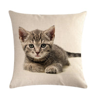 HKM-247827 Cute Cat Hug Pillowcase – Soft Linen Fabric, 45cm x 45cm, No Pillow Core Included