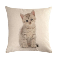 HKM-247827 Cute Cat Hug Pillowcase – Soft Linen Fabric, 45cm x 45cm, No Pillow Core Included