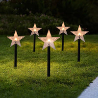 HKM-247891 Solar-Powered Snowflake Garden Lights - Waterproof Outdoor Christmas Decor for Lawn and Yard