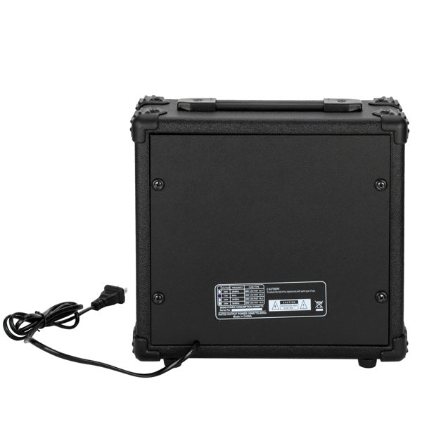 HKM-248147 Compact 20W Electric Bass Amplifier with VOLUME, TREBLE, BASS, and MIDDLE Controls - Black