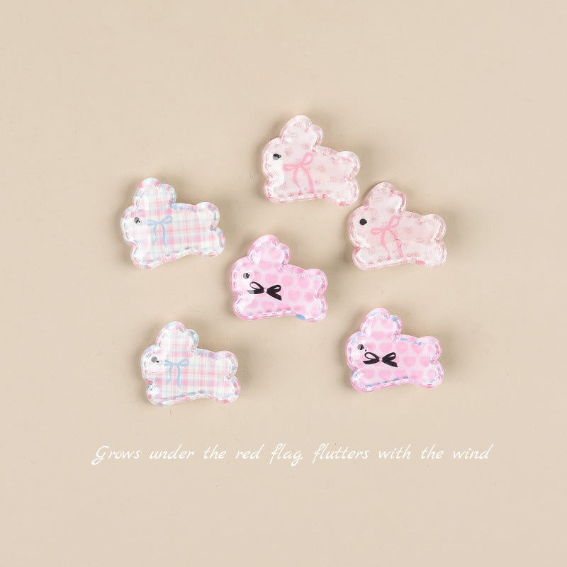HKM-248211 Cute Rabbit Duckbill Hair Clips - Set of 5 Styles in Light Yellow, Pink, and Beige Designs