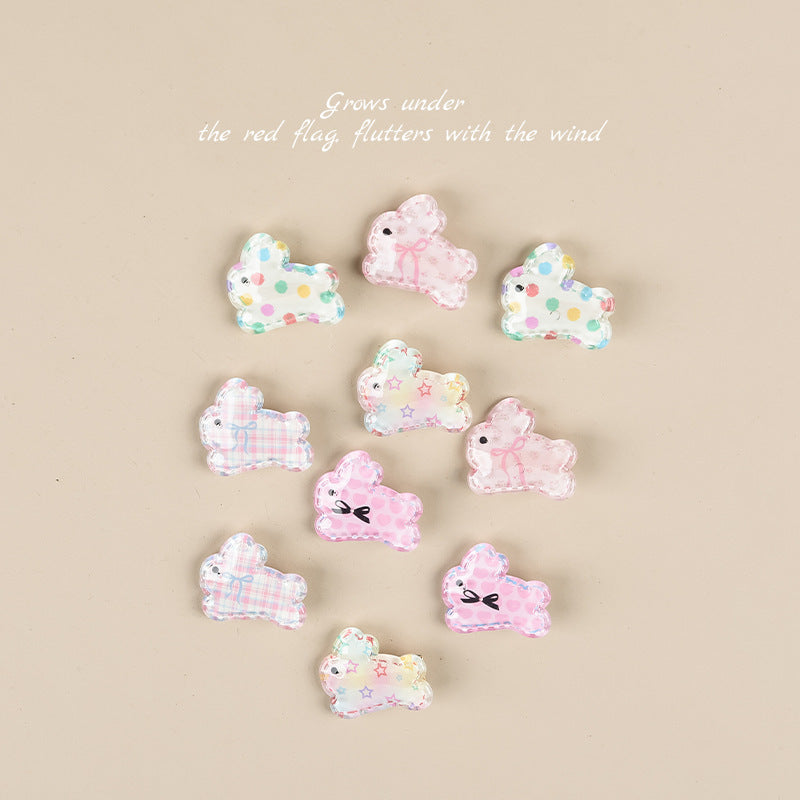 HKM-248211 Cute Rabbit Duckbill Hair Clips - Set of 5 Styles in Light Yellow, Pink, and Beige Designs