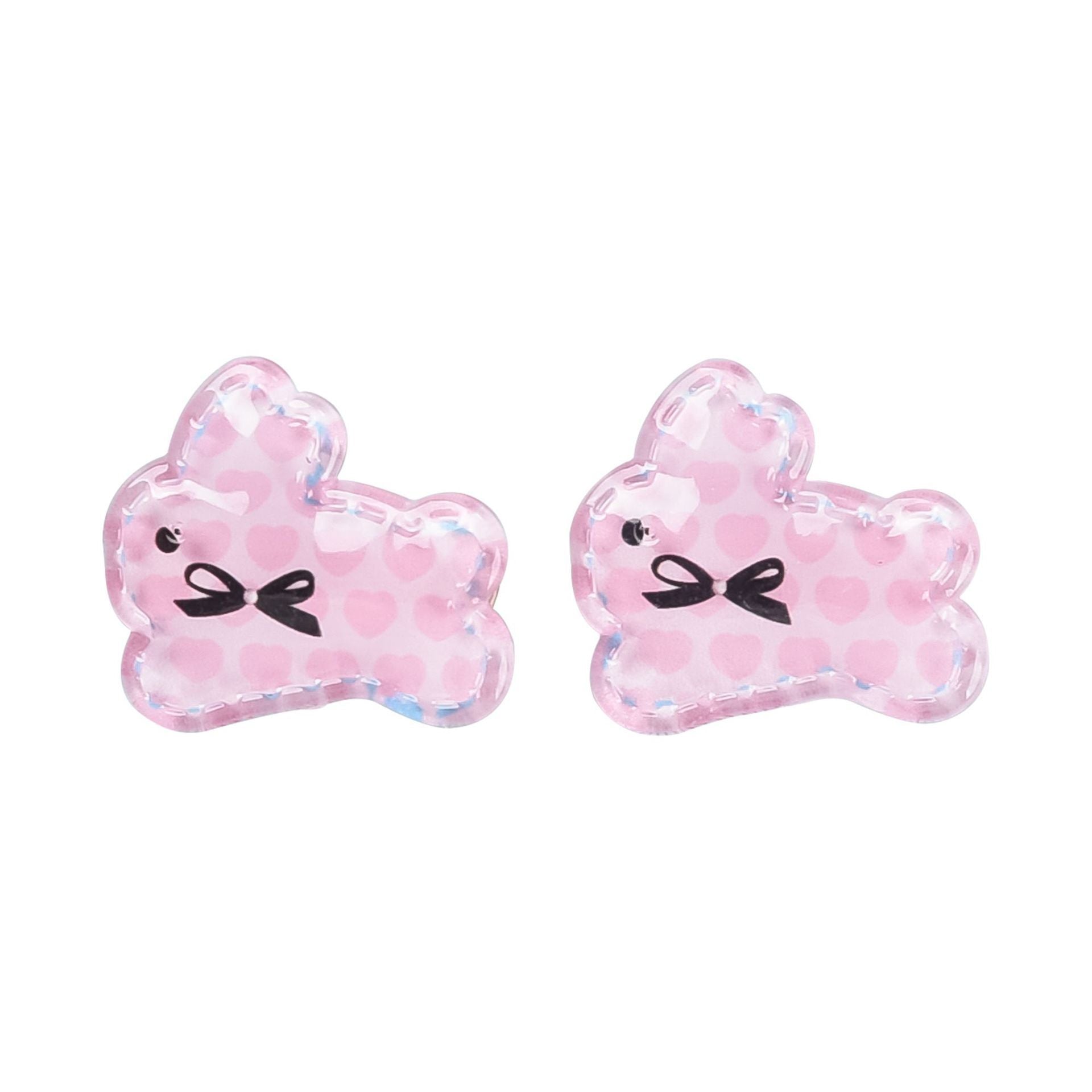 HKM-248211 Cute Rabbit Duckbill Hair Clips - Set of 5 Styles in Light Yellow, Pink, and Beige Designs