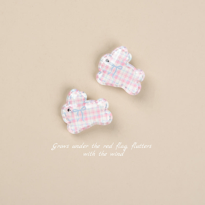 HKM-248211 Cute Rabbit Duckbill Hair Clips - Set of 5 Styles in Light Yellow, Pink, and Beige Designs