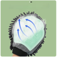 HKM-248275 2-in-1 Pet Bathing Brush and Grooming Glove - Flexible Silicone for Bathing, Massaging, and Cleaning Fur