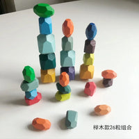 HKM-248275 Wooden Rainbow Stacking Stones – Montessori Balance Building Blocks for Kids