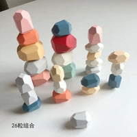 HKM-248275 Wooden Rainbow Stacking Stones – Montessori Balance Building Blocks for Kids
