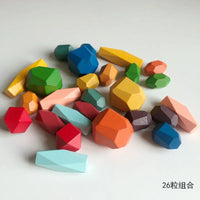 HKM-248275 Wooden Rainbow Stacking Stones – Montessori Balance Building Blocks for Kids