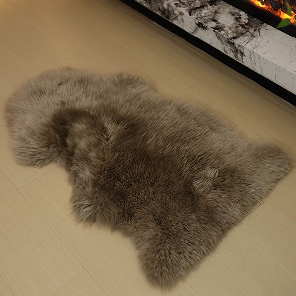 HKM-248339 Zealand Merino Wool Sheepskin Carpet Floor Mat - Solid Color, Various Sizes