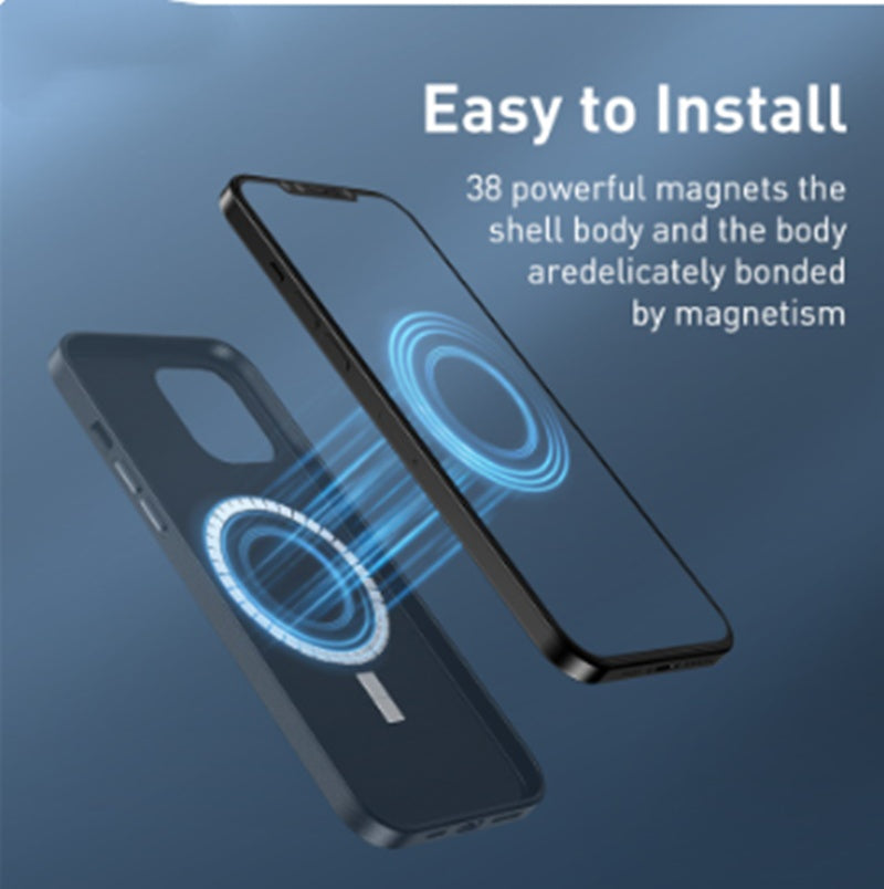 HKM-248531 Magnetic Holster Mobile Phone Case for Anti-Fall Protection, Compatible with iPhone Models, PC + PU Leather Design